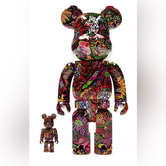 bearbrick Other - Paisley Psychedelic NIB Colorful Patterned Bearbrick Toy Set